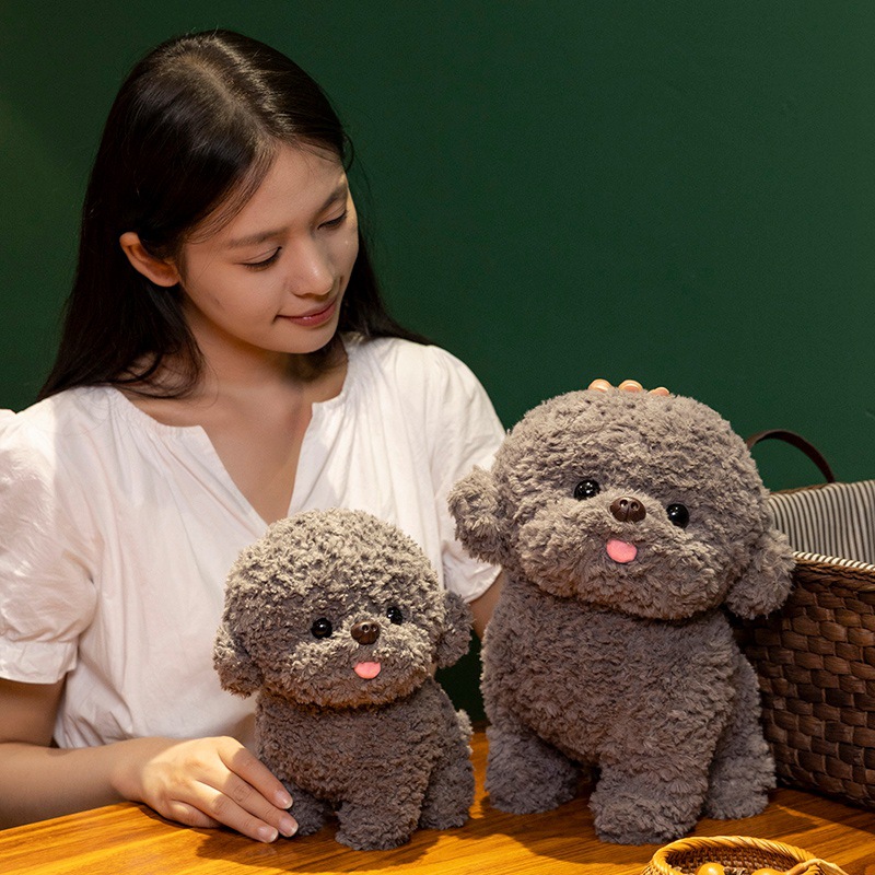 犬 ぬいぐるみ もふもふトイプードルぬいぐるみ 座りポーズ トイ