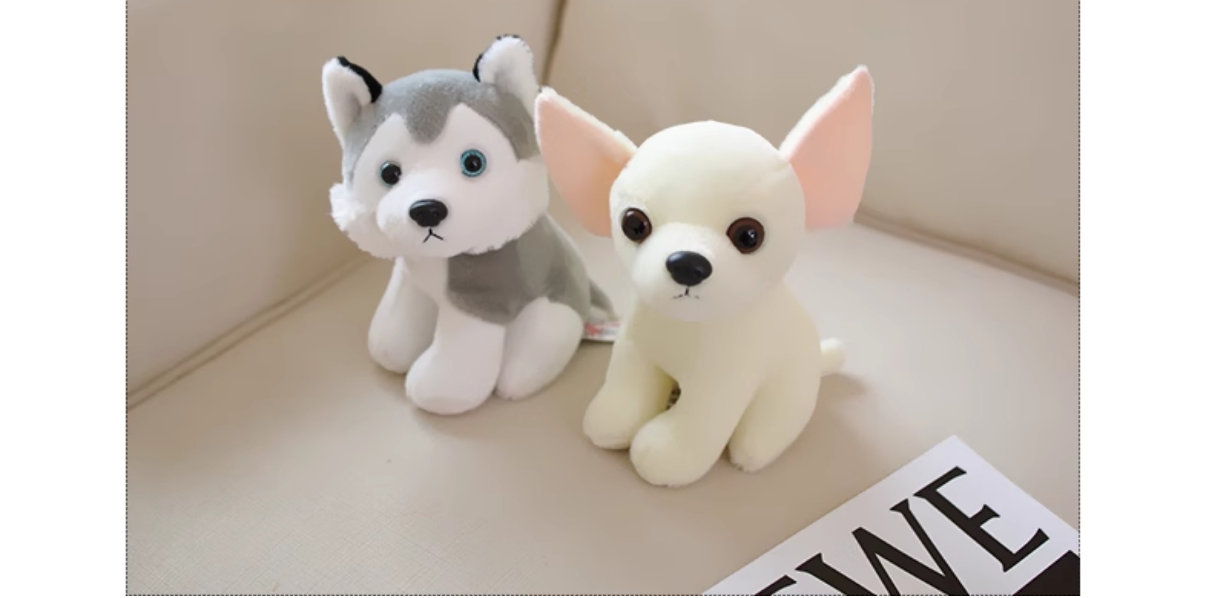 犬 ぬいぐるみ まんまるお目目のわんこ友達
