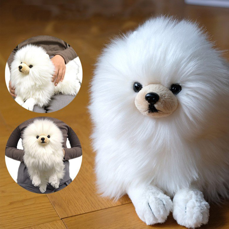 犬 ぬいぐるみ ふわふわ毛玉もこもこトイプードル抱きしめぬいぐるみ