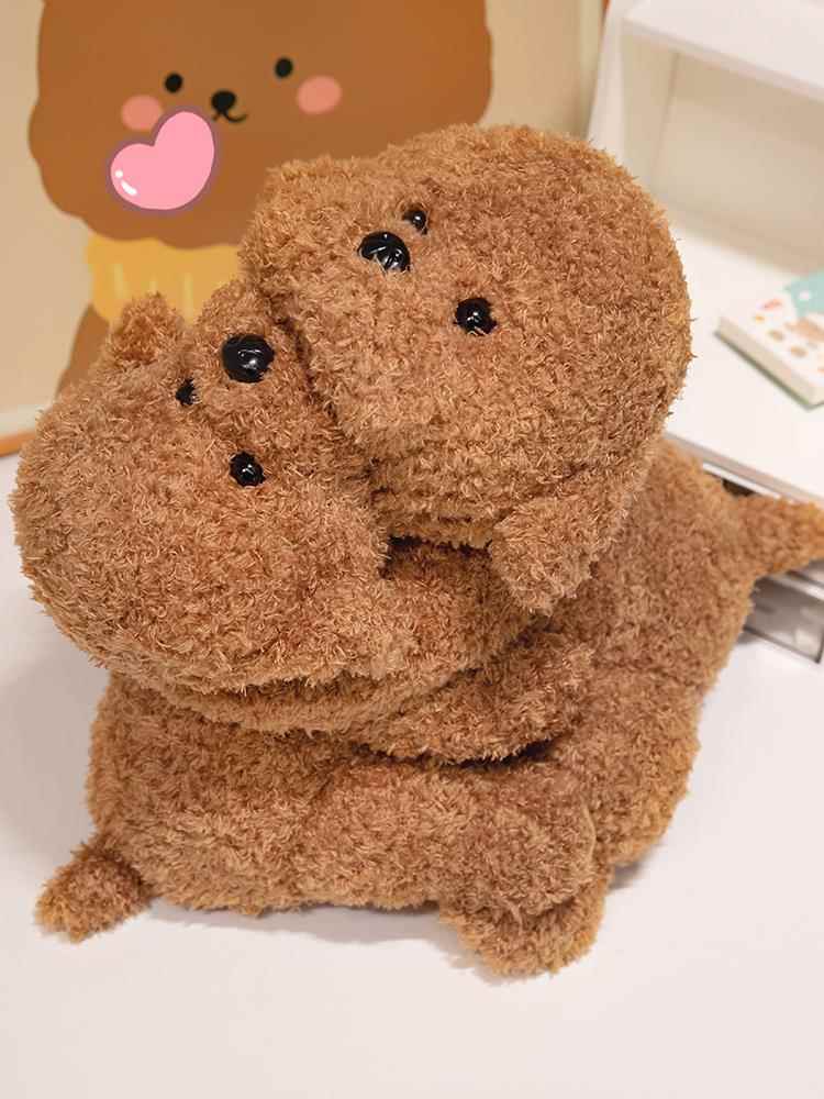 犬 ぬいぐるみ もふもふトイプードルの伏せぬいぐるみ