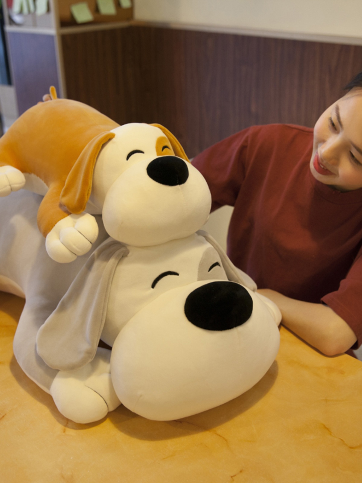 犬 ぬいぐるみ にこにこ笑顔のなかよし子犬ぬいぐるみ