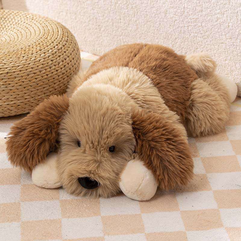 犬 ぬいぐるみ もふもふシュナウザーのお昼寝くん