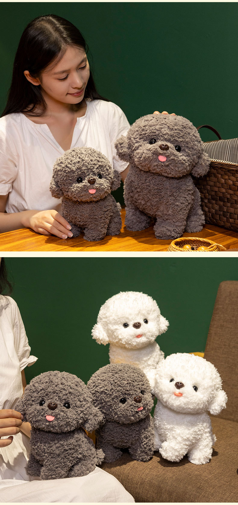 犬 ぬいぐるみ もこもこ癒し系トイプードルぬいぐるみ