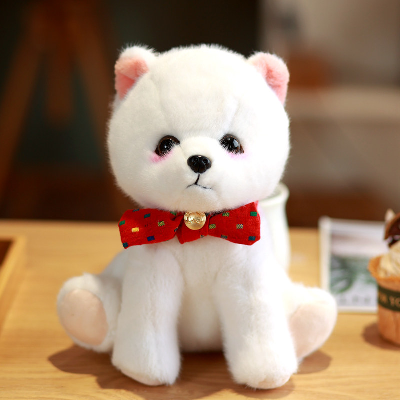 犬 ぬいぐるみ 蝶ネクタイ付きおすわりポメラニアン