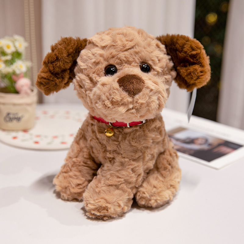 犬 ぬいぐるみ ふわふわ巻き毛の可愛い小型犬座りぬいぐるみ