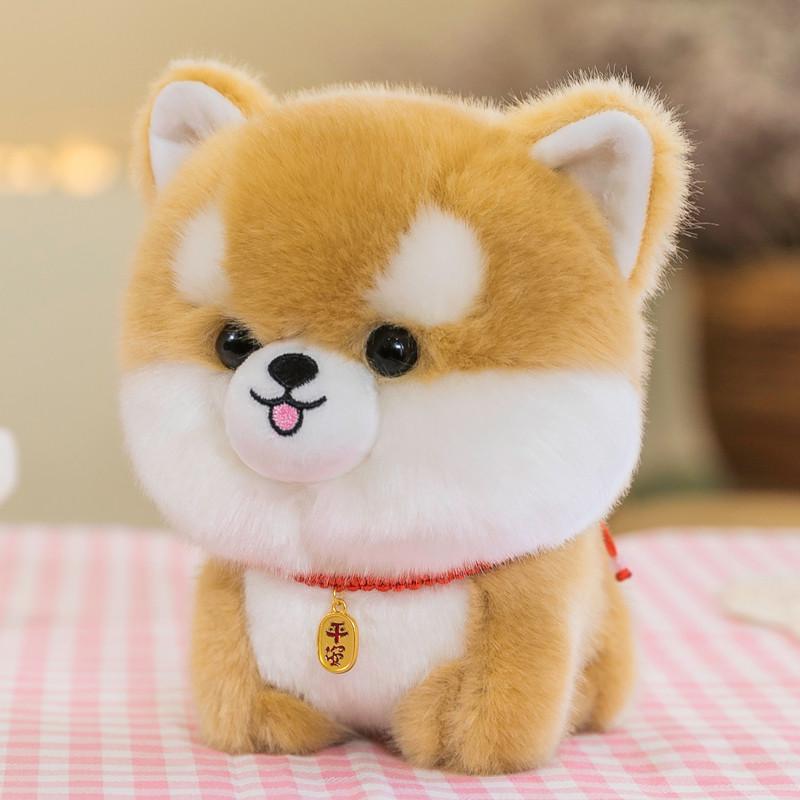 犬 ぬいぐるみ ふわふわもちもち座りポーズ子犬ぬいぐるみ