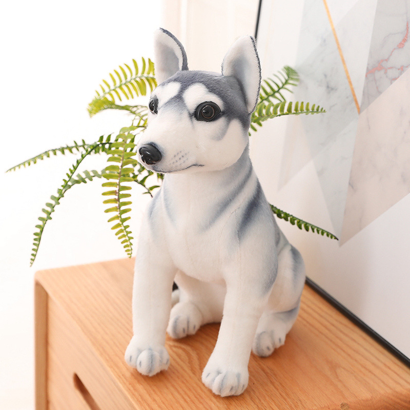 犬 ぬいぐるみ リアルなシベリアンハスキーのぬいぐるみ