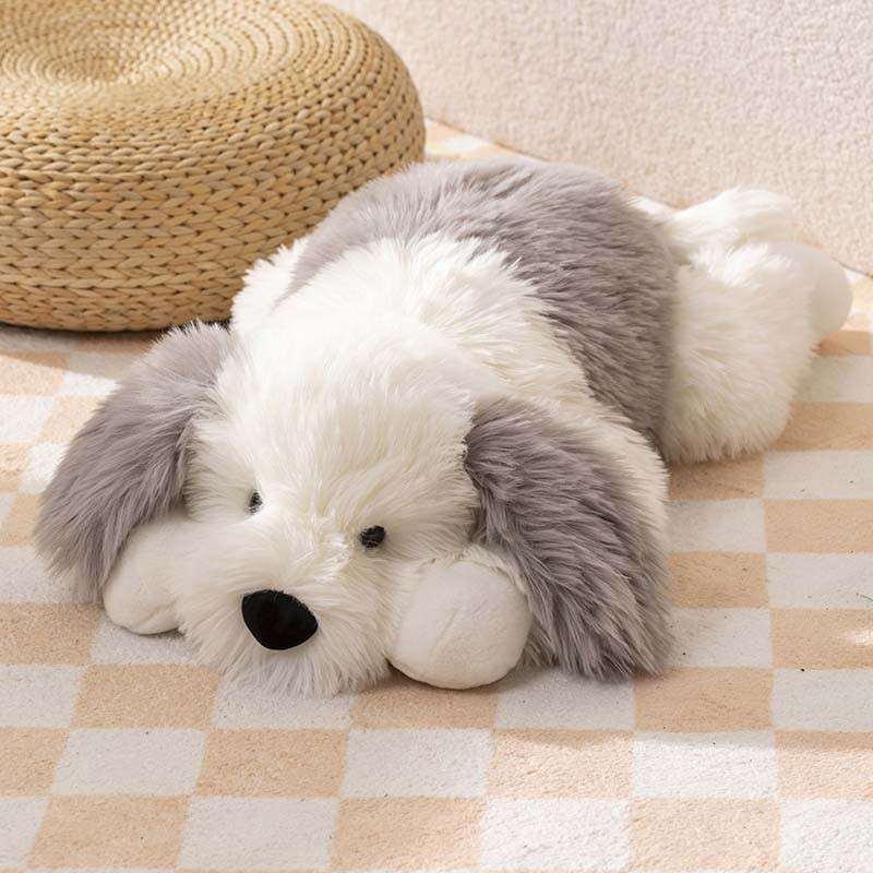 犬 ぬいぐるみ もふもふシュナウザーのお昼寝くん