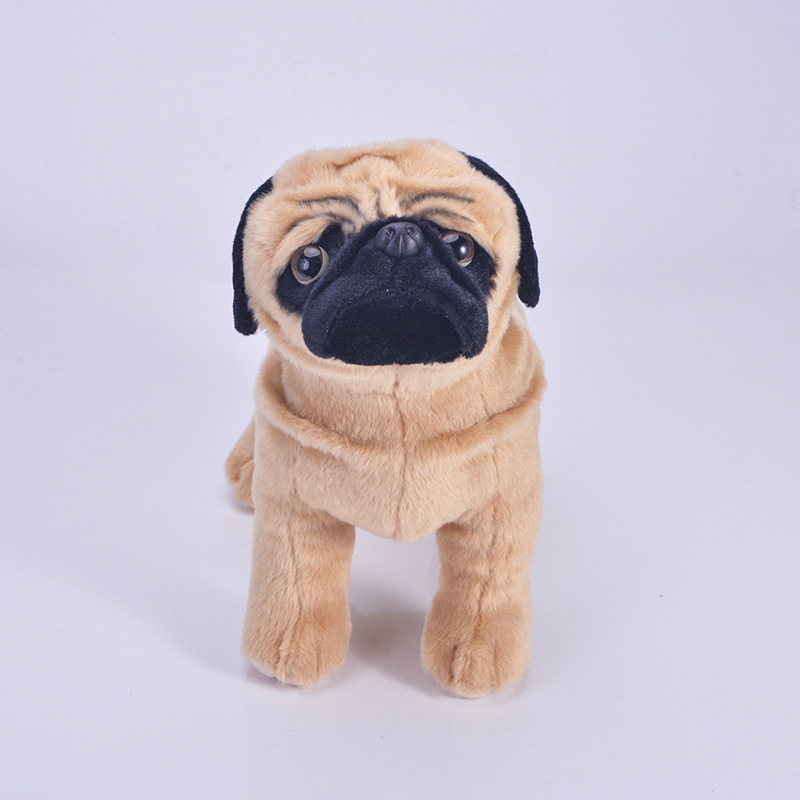 犬 ぬいぐるみ 愛らしい表情のふわふわパグちゃん