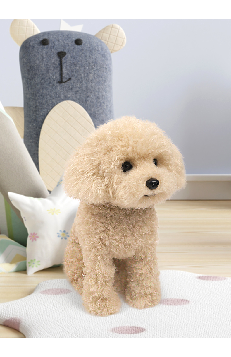 犬 ぬいぐるみ ふわふわ巻き毛の愛らしいトイプードルぬいぐるみ