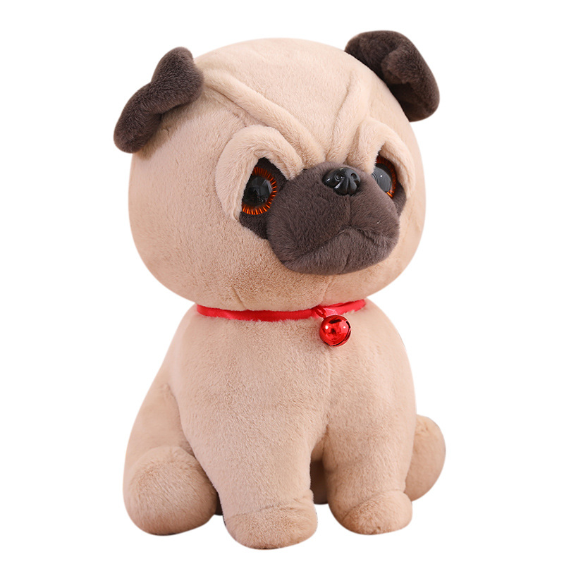 犬 ぬいぐるみ 愛らしい表情の座りポーズパグちゃんぬいぐるみ