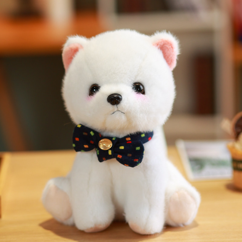 犬 ぬいぐるみ 蝶ネクタイ付きおすわりポメラニアン