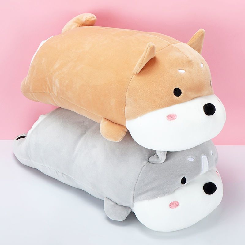 犬 ぬいぐるみ もちもち伏せポーズ柴犬風抱き枕ぬいぐるみ
