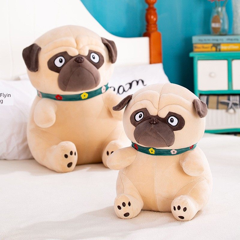 犬 ぬいぐるみパグまんまるおめめ愛嬌たっぷり