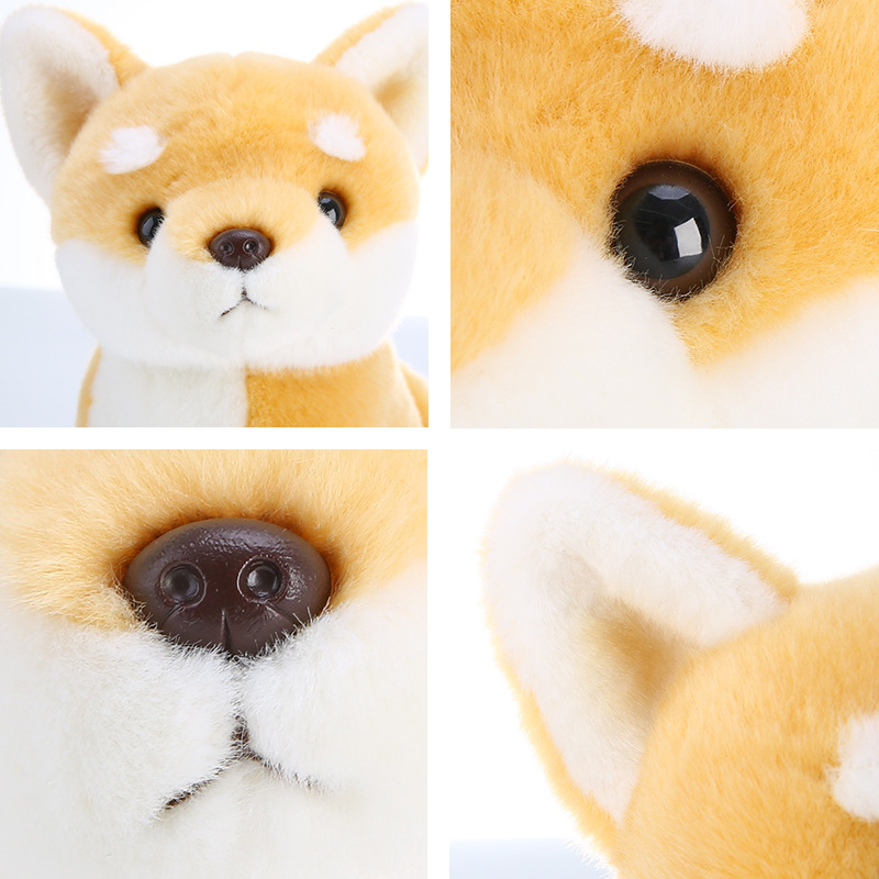 犬 ぬいぐるみ ふわふわ柴犬座りポーズ愛らしいぬいぐるみ