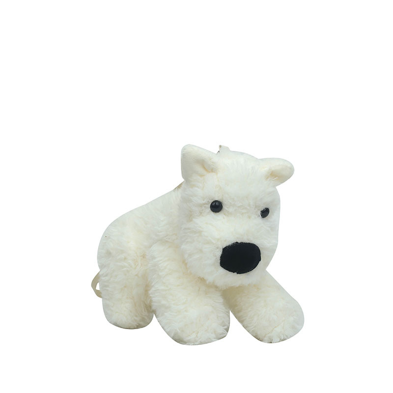 犬 ぬいぐるみ もこもこシュナウザー風ショルダーバッグ型ぬいぐるみ