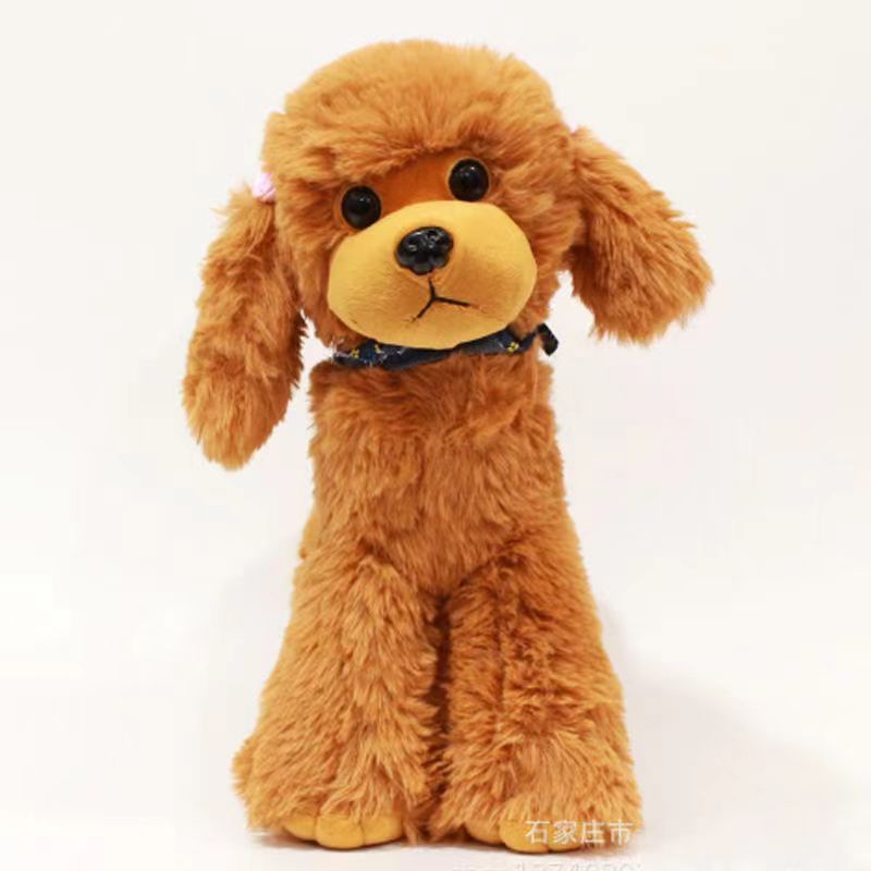 犬 ぬいぐるみ バンダナ付きふわふわトイプードル風ぬいぐるみ