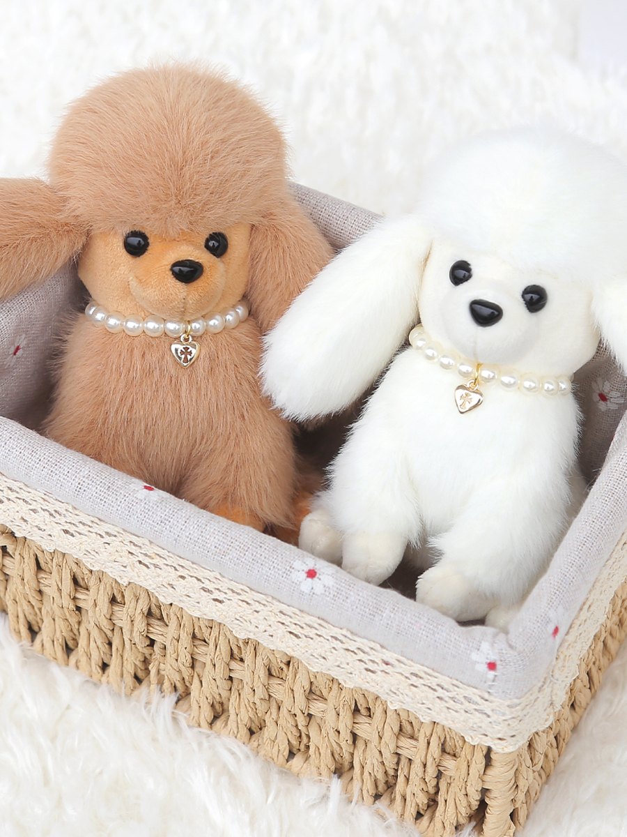 犬 ぬいぐるみ 真珠の首輪トイプードルちゃん