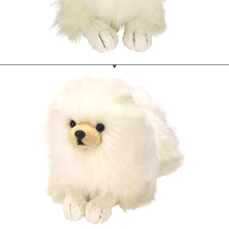 犬 ぬいぐるみ ふわふわ毛質の愛らしいポメラニアン抱きぬいぐるみ