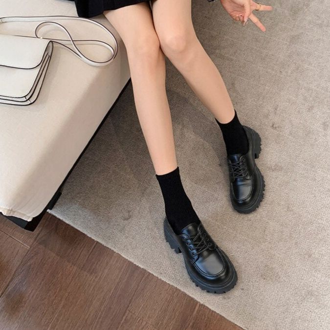 モカシン クラシック厚底モカシンシューズ