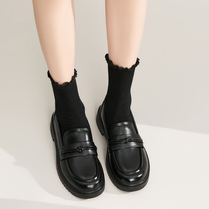 モカシン クラシック学生風モカシンローファー