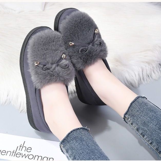 モカシン 上質毛皮リボン付きモカシンローファー