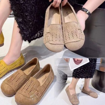 レディース モカシン ぺたんこ 美脚 歩きやすい 軽量 パンチング