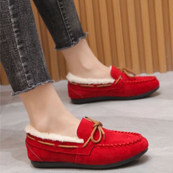 ふわふわファー付きモカシン レディース 暖かい歩きやすい靴