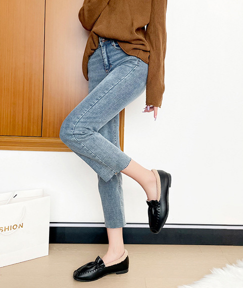 秋冬新作 裏ボア もこもこ モカシン レディース 暖かい フラット ローファー