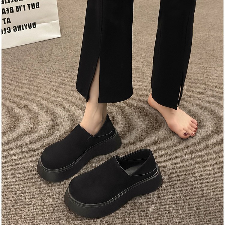 モカシン 厚底 スリッポン風厚底モカシン