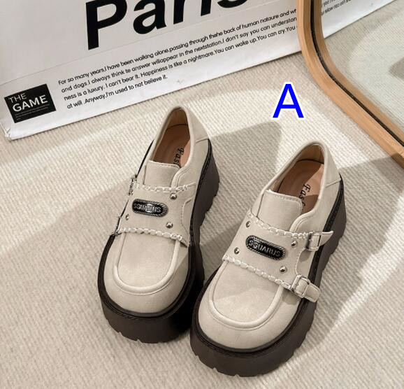 厚底モカシンローファー レディース ベルト付きプラットフォーム