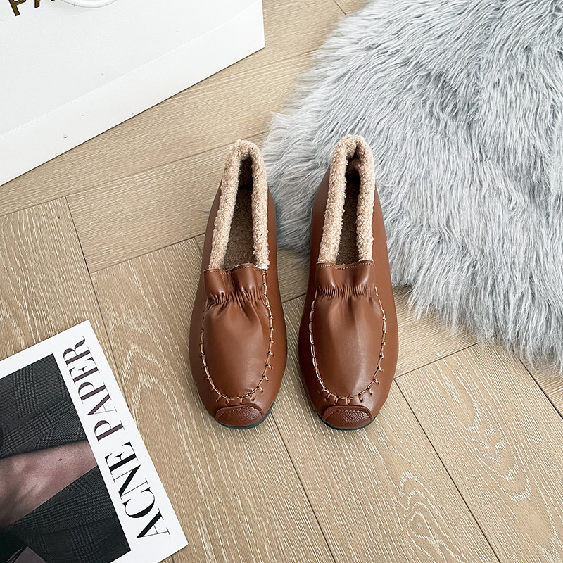 秋冬新作 裏ボア もこもこ モカシン レディース 暖かい フラット ローファー