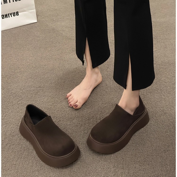 モカシン 厚底 スリッポン風厚底モカシン