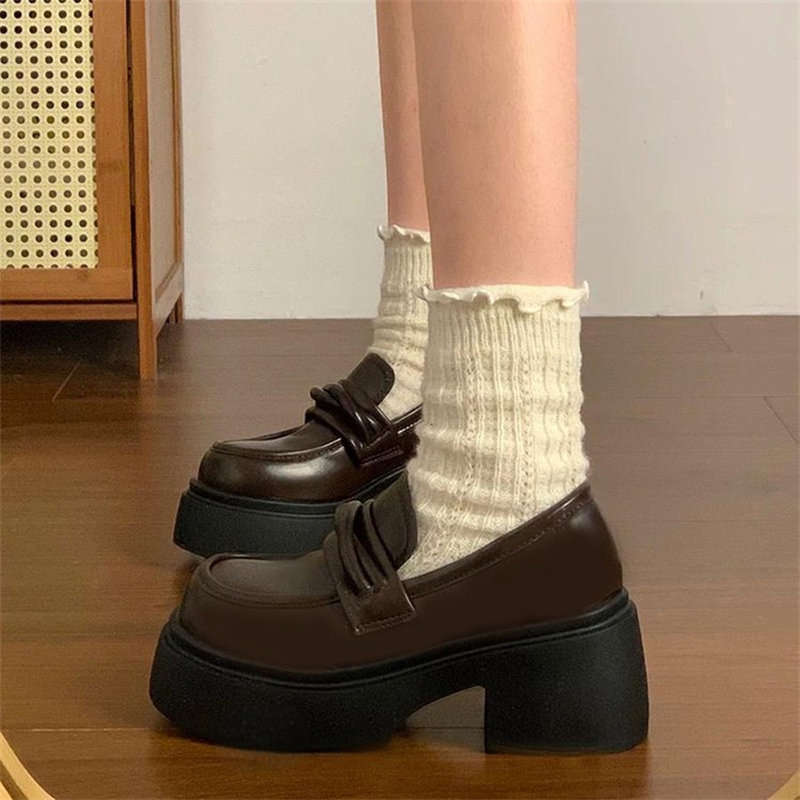 モカシン クラシック厚底モカシンローファー