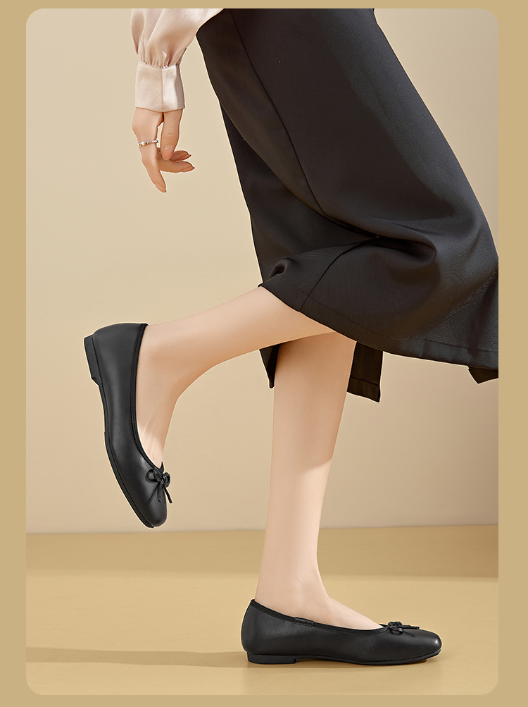 モカシン やわらか仕立てリボンバレエモカシン