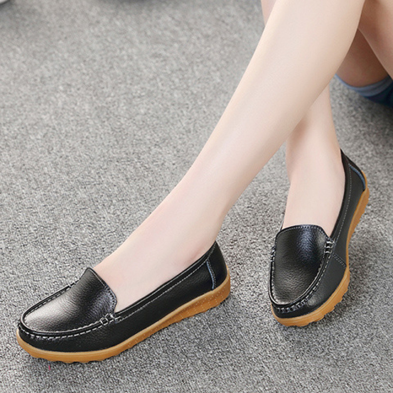 モカシン 本革縫い糸デザイン快適モカシンローファー