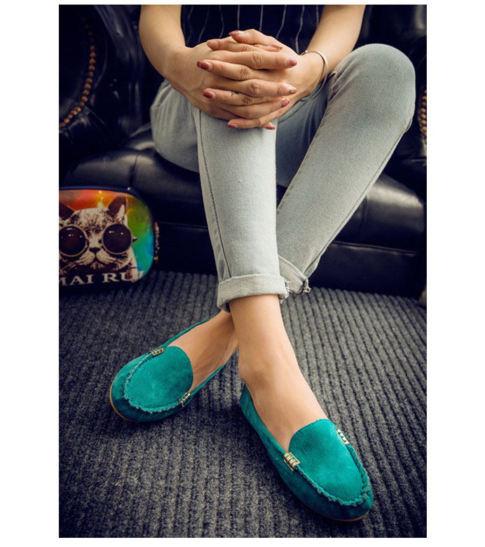 大人可愛いスエード調モカシンシューズ ぺたんこ楽ちん