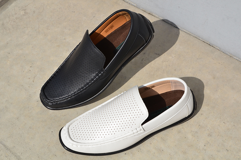 通気性抜群メンズモカシンローファー