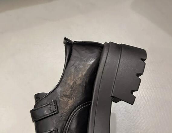 レディース厚底ローファー合成皮革モカシンシューズ