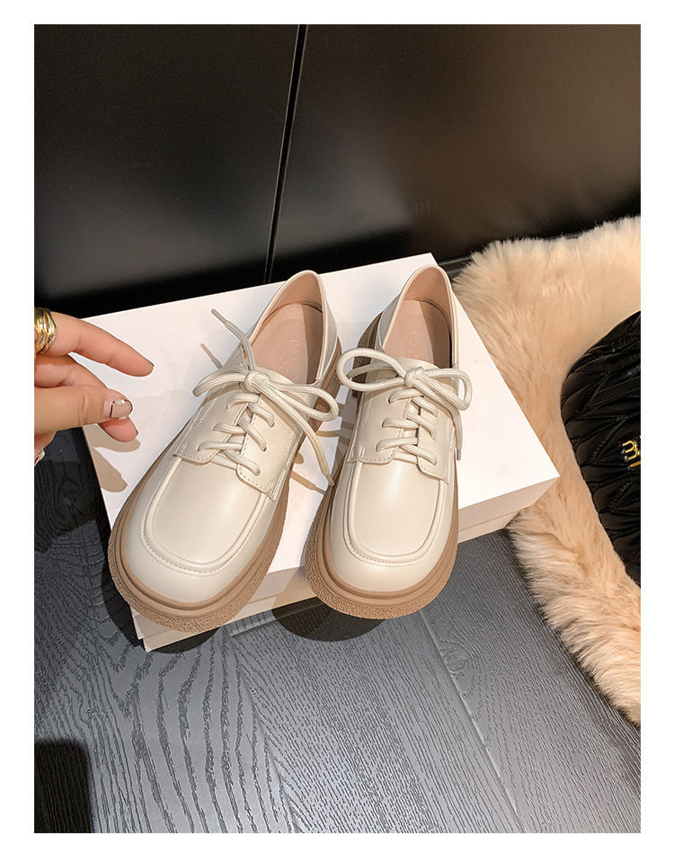 モカシン ローファー 厚底モカシンレースアップローファー