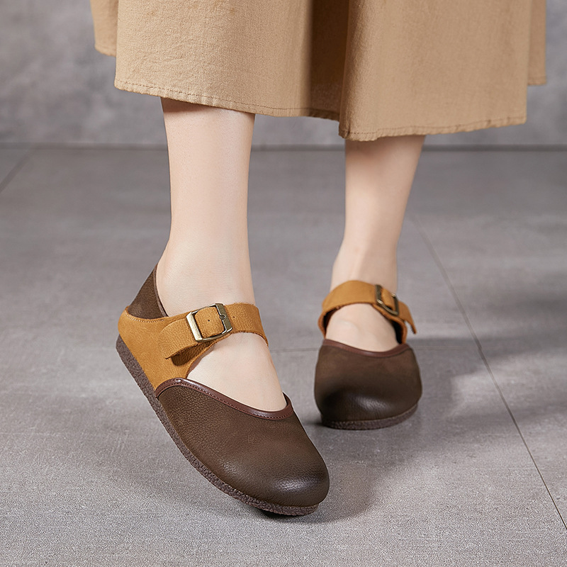 モカシン 上質本革ストラップモカシン