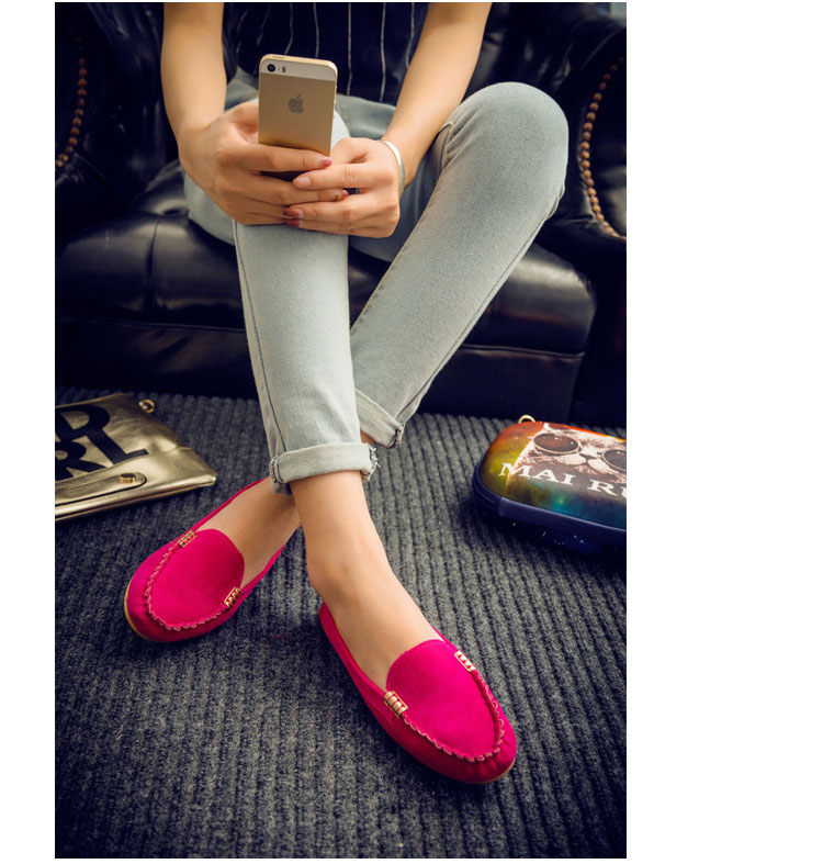 大人可愛いスエード調モカシンシューズ ぺたんこ楽ちん