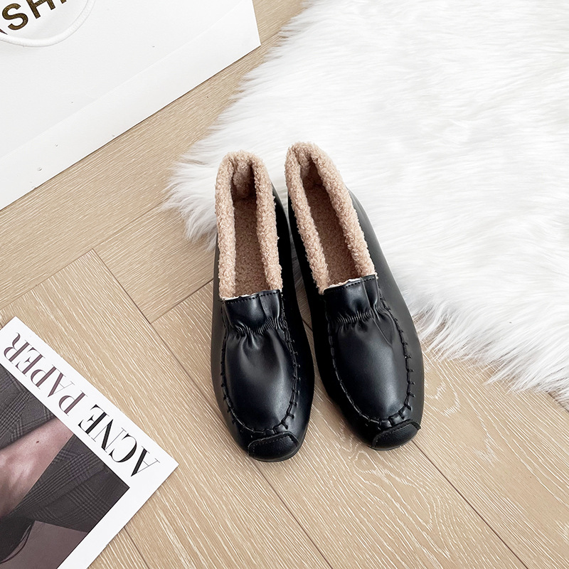 秋冬新作 裏ボア もこもこ モカシン レディース 暖かい フラット ローファー
