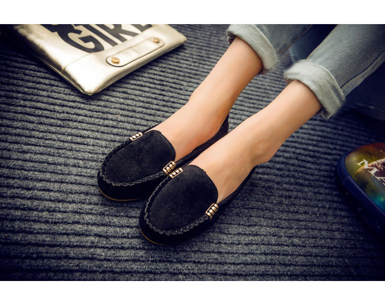 大人可愛いスエード調モカシンシューズ ぺたんこ楽ちん