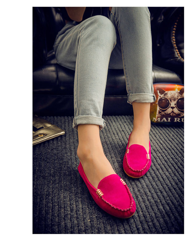 大人可愛いスエード調モカシンシューズ ぺたんこ楽ちん