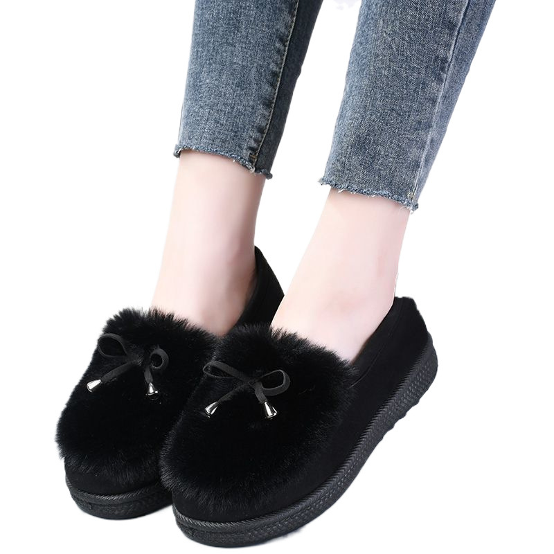モカシン 上質毛皮リボン付きモカシンローファー