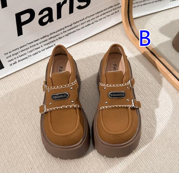 厚底モカシンローファー レディース ベルト付きプラットフォーム