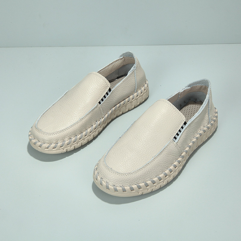モカシン 職人手編み本革モカシンローファー