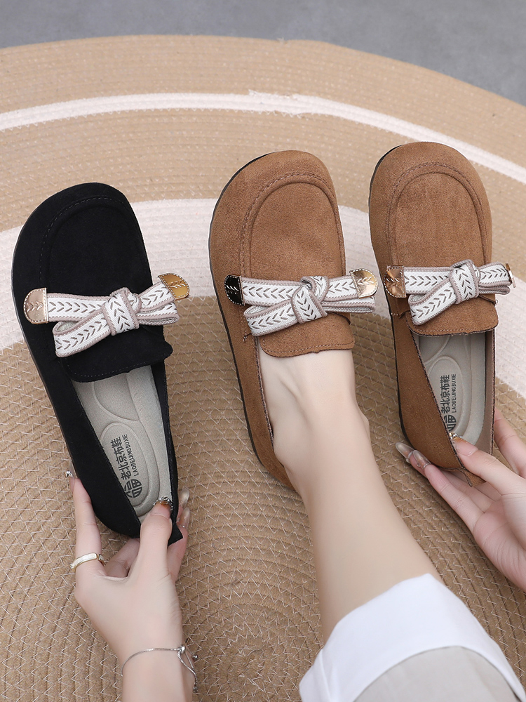 モカシン ローファー リボン飾り付き伝統モカシンローファー