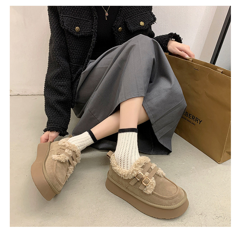 冬新作 裏起毛モカシン 厚底 防寒 レディース靴
